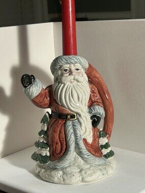 OCI Vintage Santa Candle Holder Christmas Decor Old Fashioned Santa